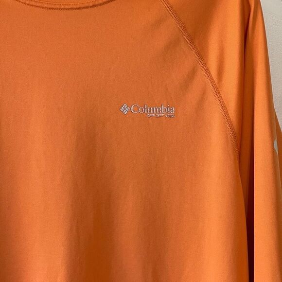 Columbia Omni-Shade PFG Raglan Sleeve Terminal Tackle Tee Orange Small - Picture 3 of 9